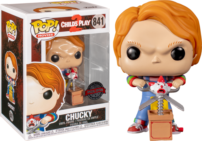 Child's Play 2 Chucky with Giant Scissors & Jack in the Box Pop! 841 Vinyl