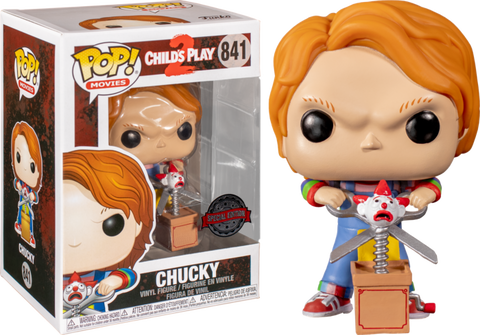 Child's Play 2 Chucky with Giant Scissors & Jack in the Box Pop! 841 Vinyl