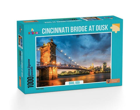 Cincinnati Bridge at Dusk Jigsaw Puzzle 1000 Pieces