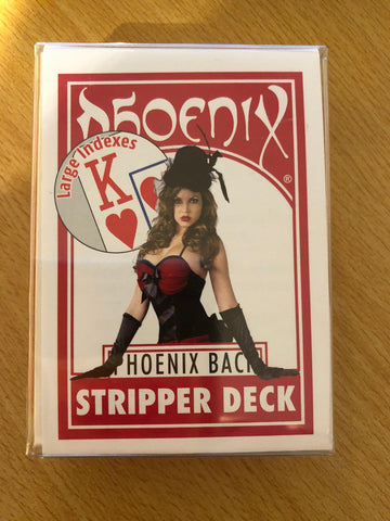 Phoenix Stripper Red Large Indexes Deck Of Gaff Playing Cards Magic Trick