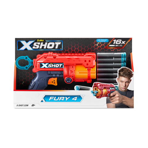 Zuru XShot Excel Fury 4 Includes 16 Darts
