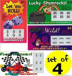 Fake Lotto Tickets Set Of 4 Gag