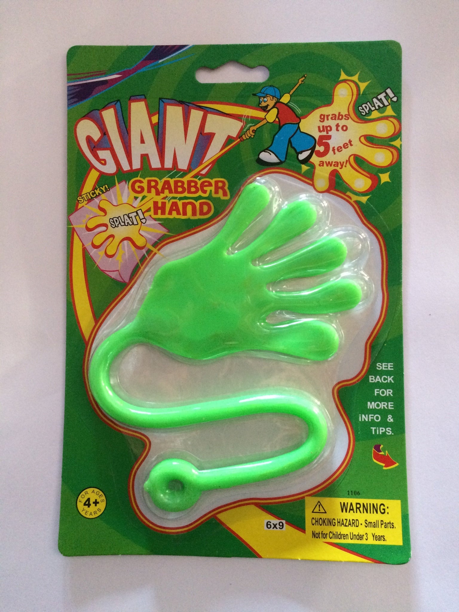 Giant Grabber Sticky Hand 1 Pc Assorted Colours Available