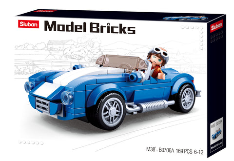 MODEL BRICKS BLUE RACE CAR 169 PCS M38-B0706A BUILDING BLOCKS