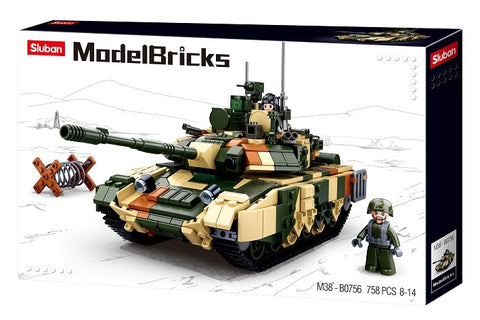 Model Bricks T90MS Battle Tank 758 Pcs M38-B0756 Plastic Building Blocks