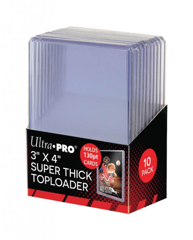 Ultra Pro Toploader 3" X 4" Super Thick 130pt 10 Pack