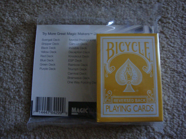 Bicycle Yellow Reversed Back Deck of Playing Cards Poker Size