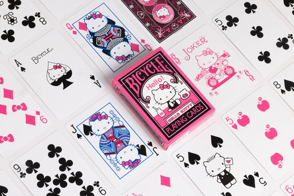 Hello Kitty Black & Pink Bicycle Deck of Playing Cards Poker Size
