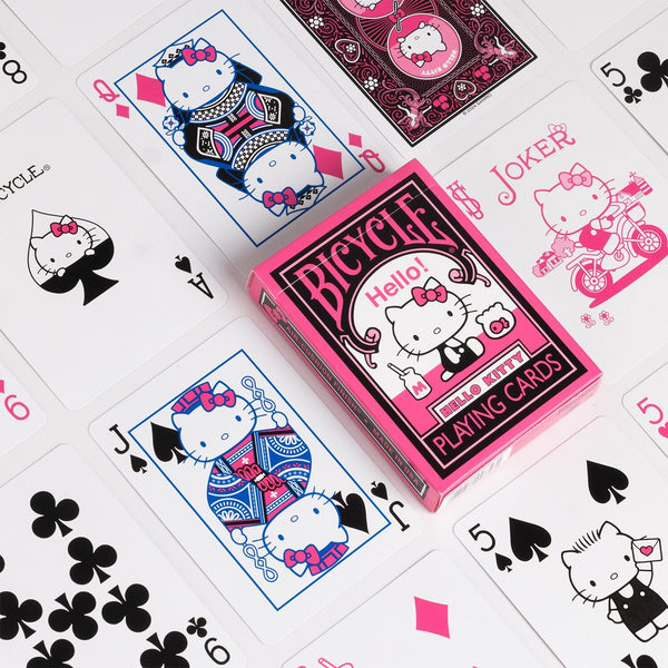 Hello Kitty Black & Pink Bicycle Deck of Playing Cards Poker Size