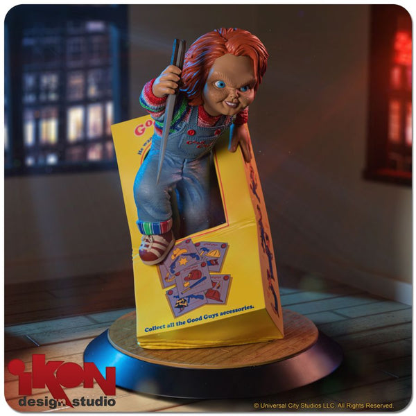 Child's Play Chucky Breaking Free From Box PVC Statue