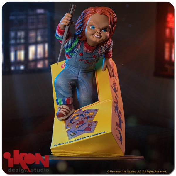 Child's Play Chucky Breaking Free From Box PVC Statue