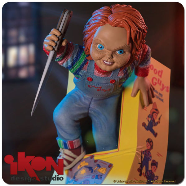 Child's Play Chucky Breaking Free From Box PVC Statue