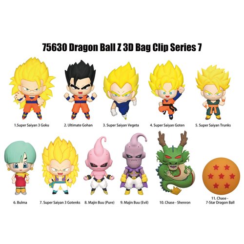 Dragon Ball Z Series 7 3D Foam Bag Clip Blind Bag Random