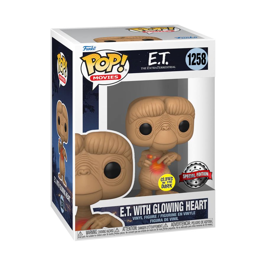 E.T. the Extra-Terrestrial E.T. Glow Heart US Exclusive Pop! 1258 Vinyl