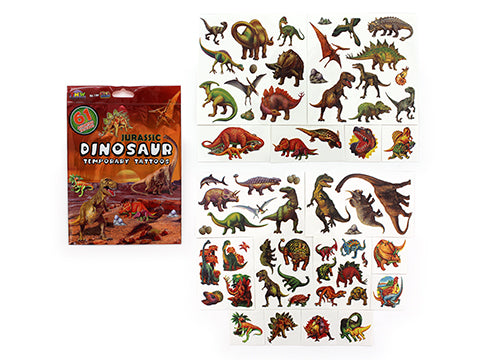 Jurassic Dinosaur Temporary Tattoo Pack