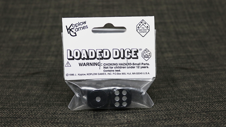 Loaded Dice (Weighted, Wood, Black) Magic Trick
