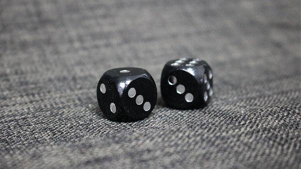 Loaded Dice (Weighted, Wood, Black) Magic Trick