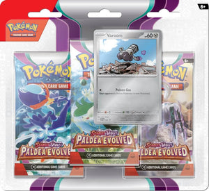 POKÉMON TCG Scarlet & Violet Paldea Evolved Three-Booster Blister Varoom Factory Sealed