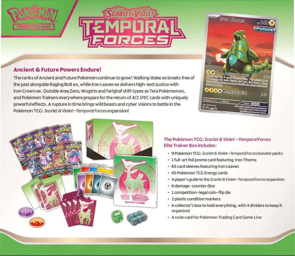 POKÉMON TCG Scarlet & Violet Temporal Forces Elite Trainer Box Factory Sealed