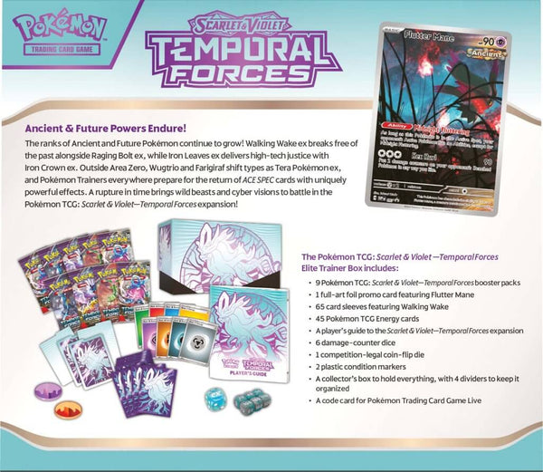 POKÉMON TCG Scarlet & Violet Temporal Forces Elite Trainer Box Factory Sealed