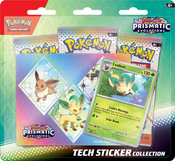 POKÉMON TCG Scarlet & Violet 8.5 Prismatic Evolutions Tech Sticker Collection Factory Sealed