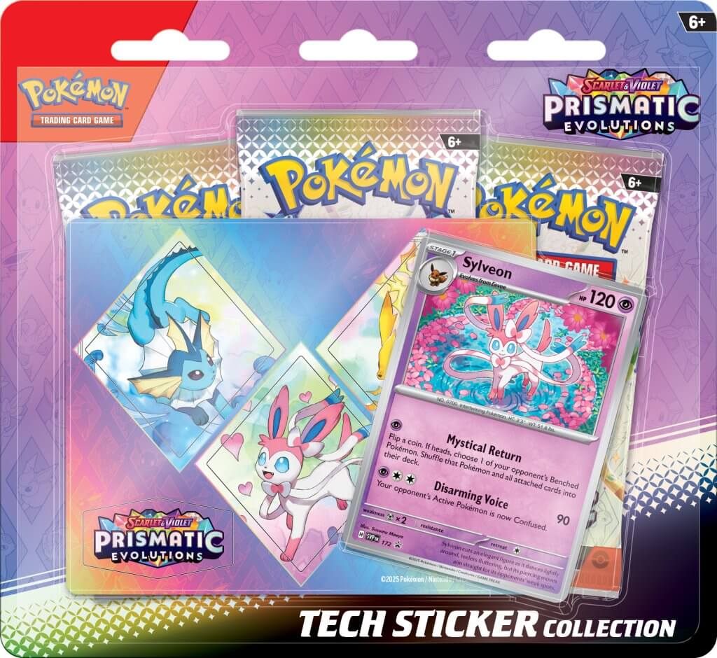 POKÉMON TCG Scarlet & Violet 8.5 Prismatic Evolutions Tech Sticker Collection Factory Sealed