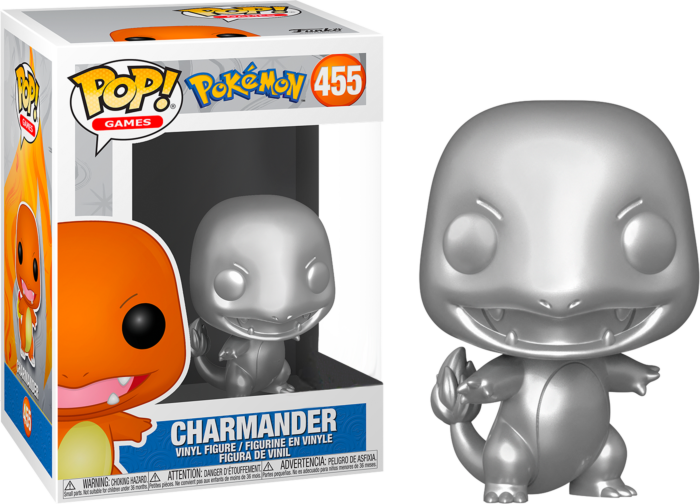 Pokemon Charmander Silver Metallic 25th Anniversary Pop! 455 Vinyl