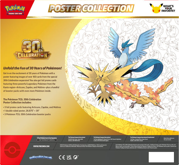 Pokémon TCG 30th Celebration Poster Collection Factory Sealed