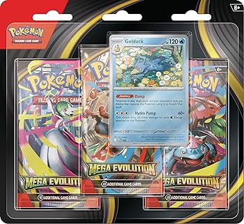 Pokemon TCG Mega Evolutions 1 Enhance Three booster blister Golduck Factory Sealed