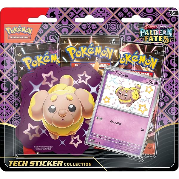 Pokemon TCG SV 4.5 Paldean Fates Tech Sticker Collection Fidough Factory Sealed