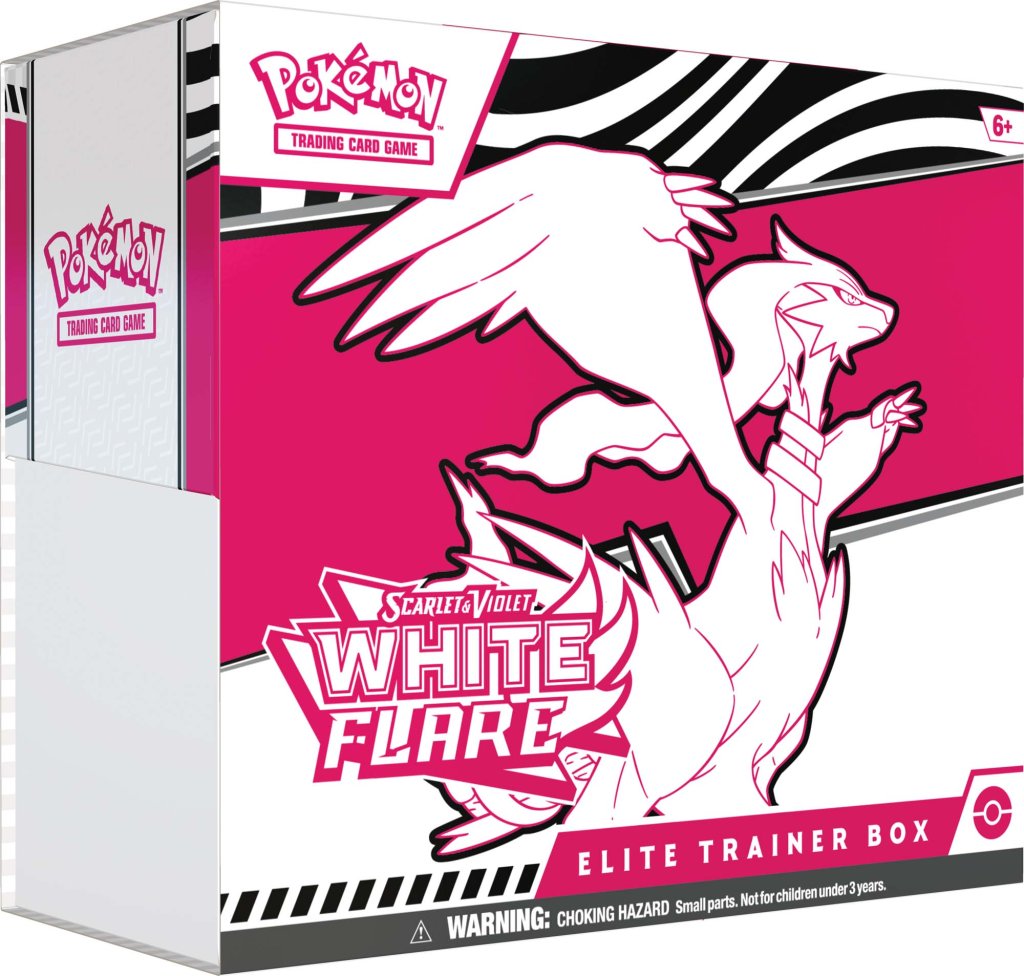 Pokémon TCG Scarlet & Violet White Flare Elite Trainer Box Factory Sealed *CLEAR PLASTIC SHRINK WRAP PACKAGING HAS AN 9CM RIP*