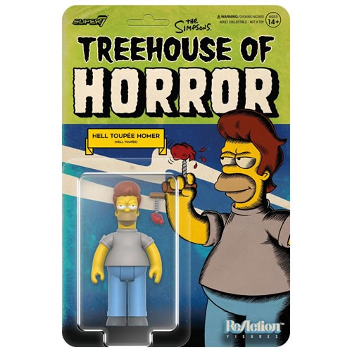 The Simpsons Tree House Of Horror Hell Toupee Homer 3 3/4 Inch ReAction Figure