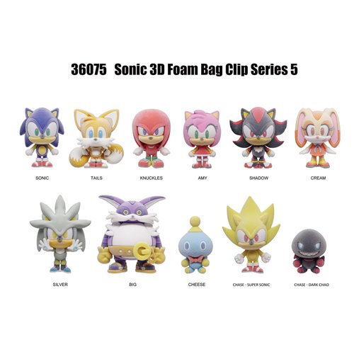 Sonic the Hedgehog Series 5 3D Foam Bag Clip Blind Bag Random