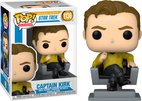 Star Trek The Original Series Captain Kirk in Chair Pop! 1136 Vinyl