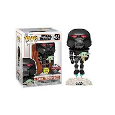 Star Wars The Mandalorian Dark Trooper & Grogu Glow US Exclusive Pop! 488 Vinyl