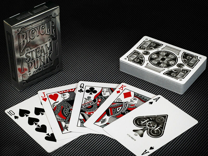 Steampunk Silver Bicycle Deck of Playing Cards Poker Size