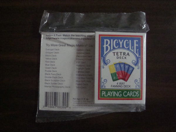 Tetra Bicycle Deck 4 Way Fanning Deck of Playing Cards Poker Size