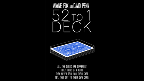 The 52 to 1 Deck Blue (Gimmicks and Online Instructions) Magic Trick