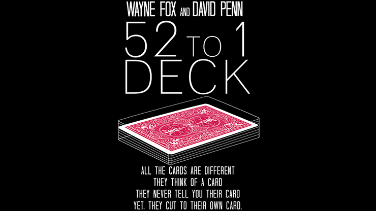 The 52 to 1 Deck Red (Gimmicks and Online Instructions) Magic Trick