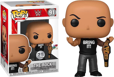 WWE The Rock with Championship Belt Metallic US Exclusive Pop! 91 Vinyl