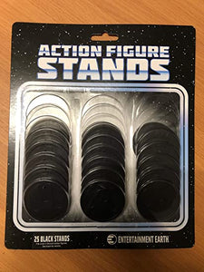 Action Figure Stands Black 25 Pack 2 1/8 Inch Round Diameter For 3 3/4 Inch Figure