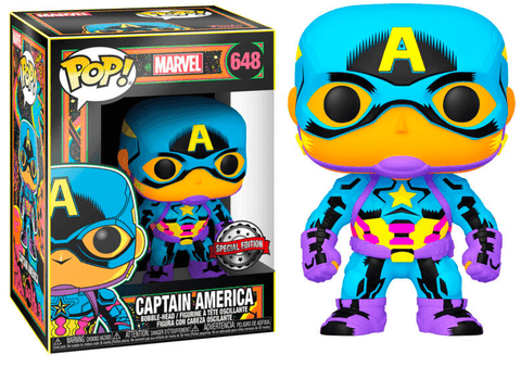 Marvel Comics Captain America Black Light US Exclusive Pop! 648 Vinyl