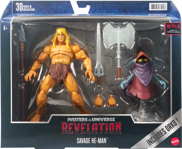 Masters of the Universe Masterverse Revelation Savage He-Man and Orko 7" Scale Action Figure