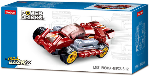 Power Bricks Car Pullback M38-B0801A 48 Pcs Building Blocks