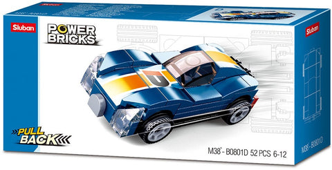 Power Bricks Car Pullback M38-B0801D 52 Pcs Building Blocks