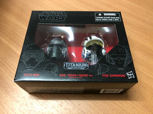 Star Wars The Black Series Die-Cast Metal Helmets Kylo Ren and Poe Dameron