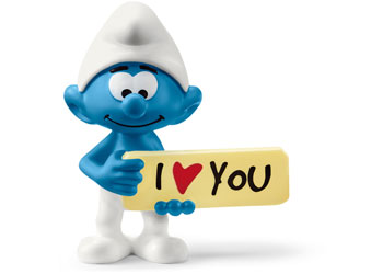 Smurf With Sign Figure