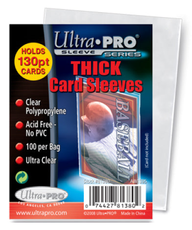 Ultra Pro Thick Card Sleeves 2 1/2" X 3 1/2" Pack 100