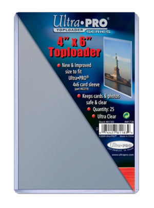 Ultra Pro Toploader 4" X 6" 25 Pack