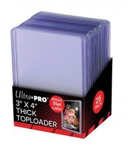 Ultra Pro Toploader 3" X 4" Thick 55pt 25 Pack